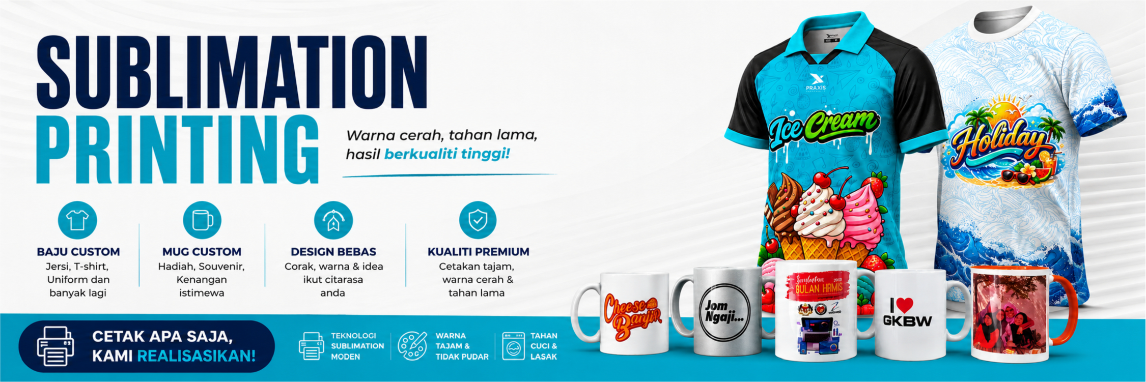 Sublimation printing for custom apparel and gifts